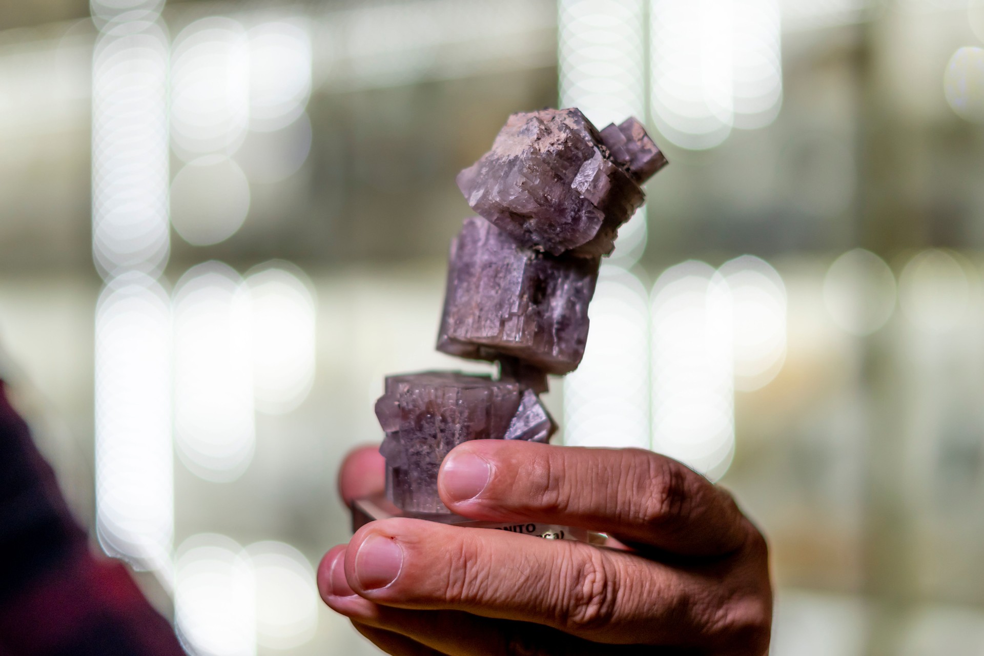 Geologist examines a mineral sample